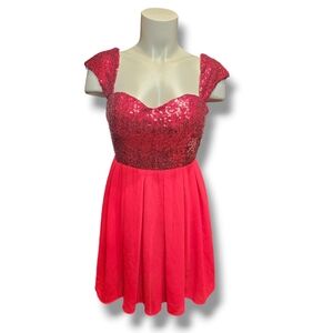 WINDSOR Short Red Sequined Dress. Small